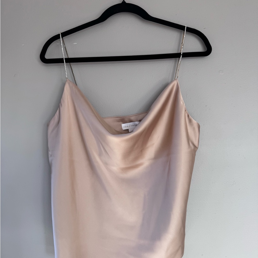 House of Harlow 1960 Satin Top in Beige